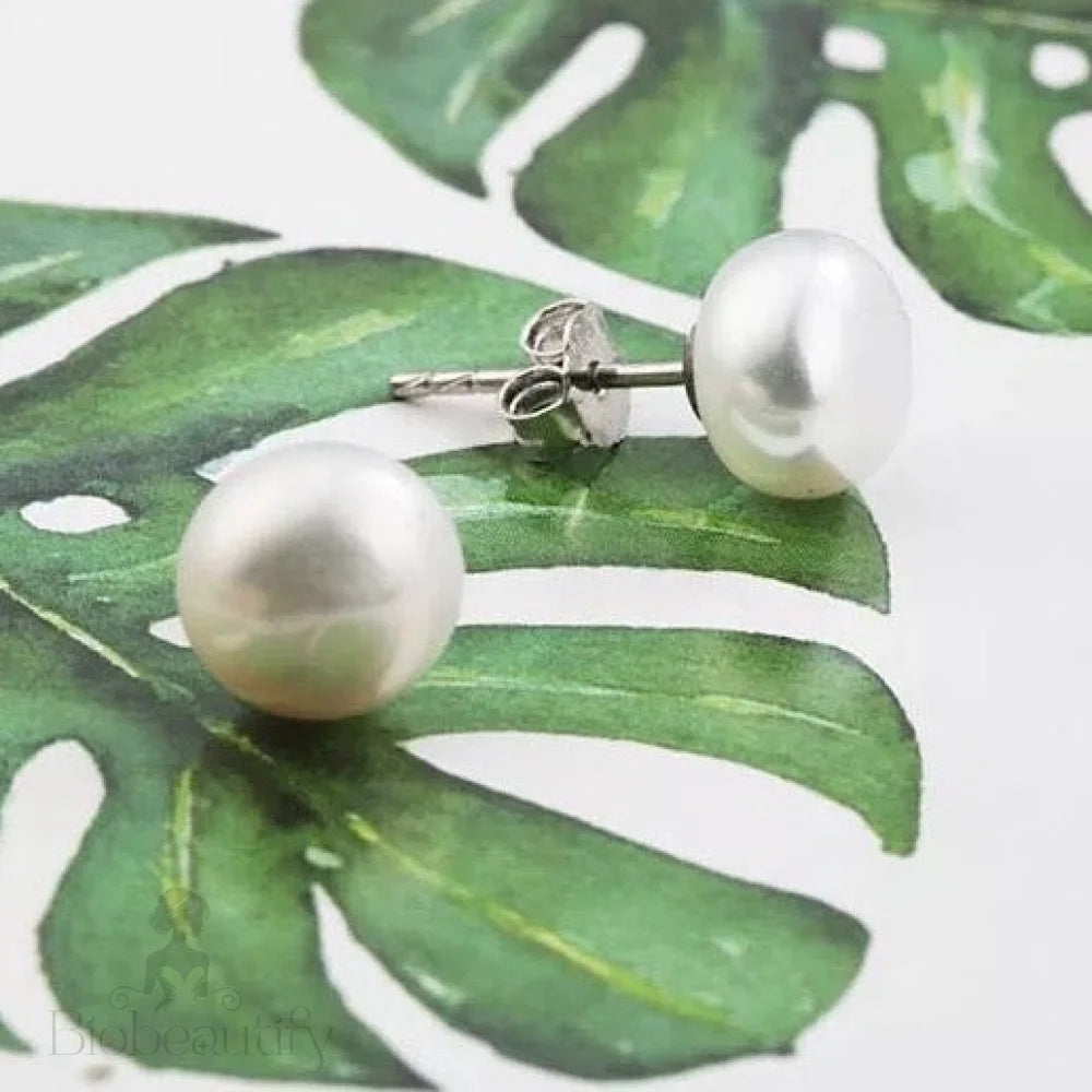 Maisy Freshwater Pearl And Silver Stud Earrings