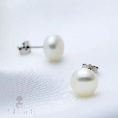 Maisy Freshwater Pearl And Silver Stud Earrings