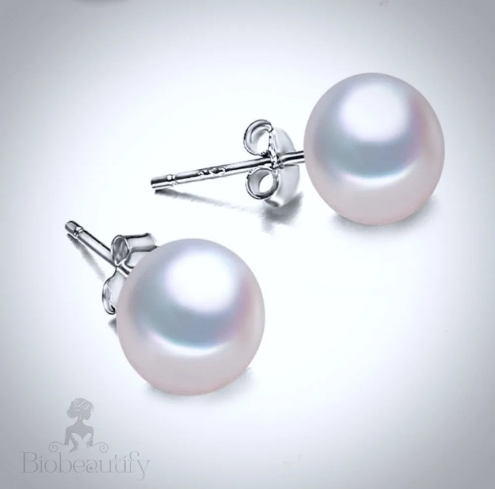 Maisy Freshwater Pearl And Silver Stud Earrings