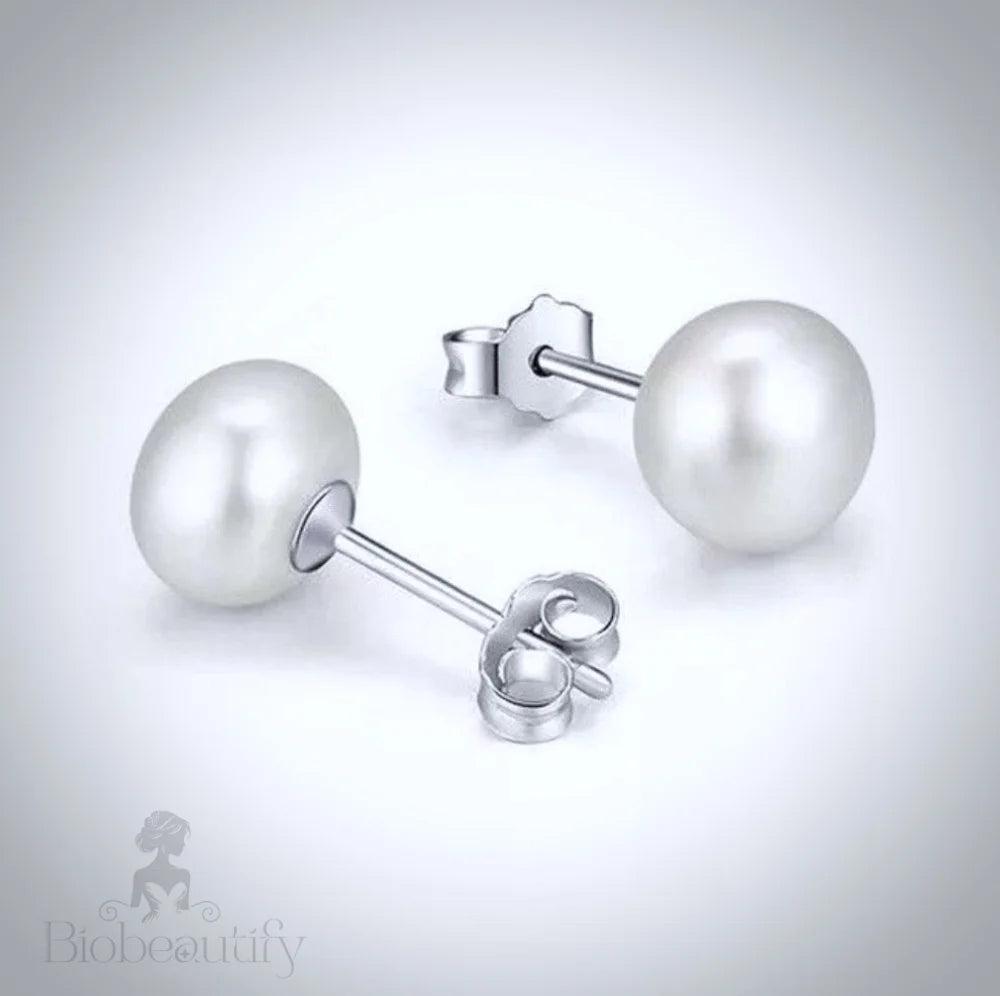 Maisy Freshwater Pearl And Silver Stud Earrings