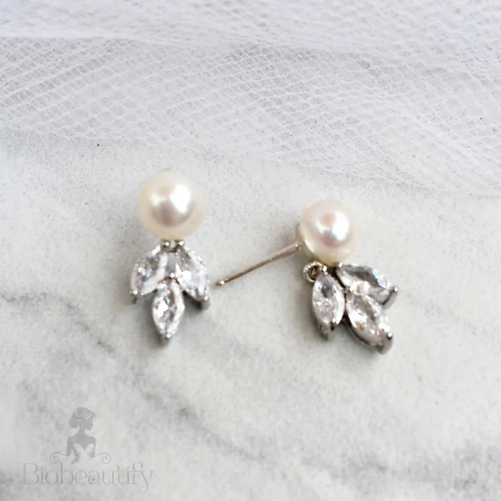 Maitlyn Pearl And Cubic Zirconia Bridal Earrings