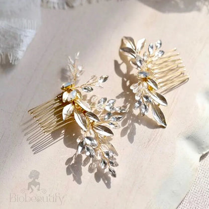 Malia Gold Opal Bridal Hair Accessory