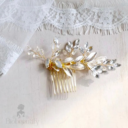 Wedding Hair Accessories - Gold Opal  Bridal Hair Comb