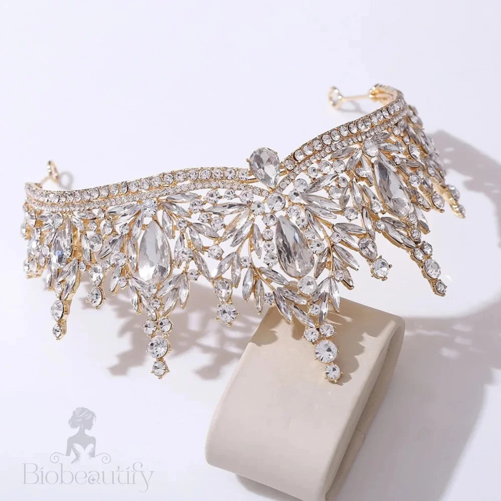 Manohla Crystal Wedding Tiara Available In Multiple Colors