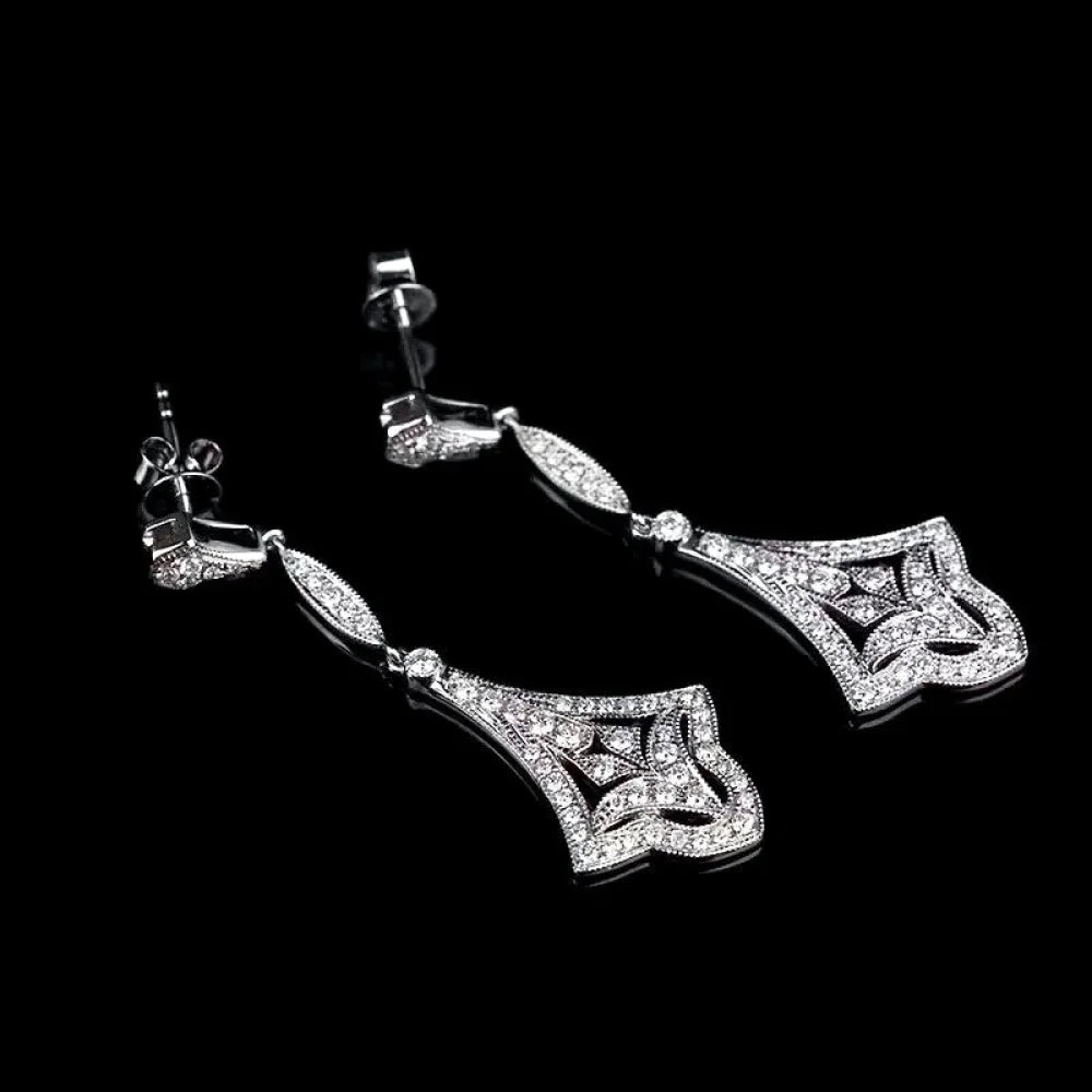 Manon Vintage Cz Bridal Earrings