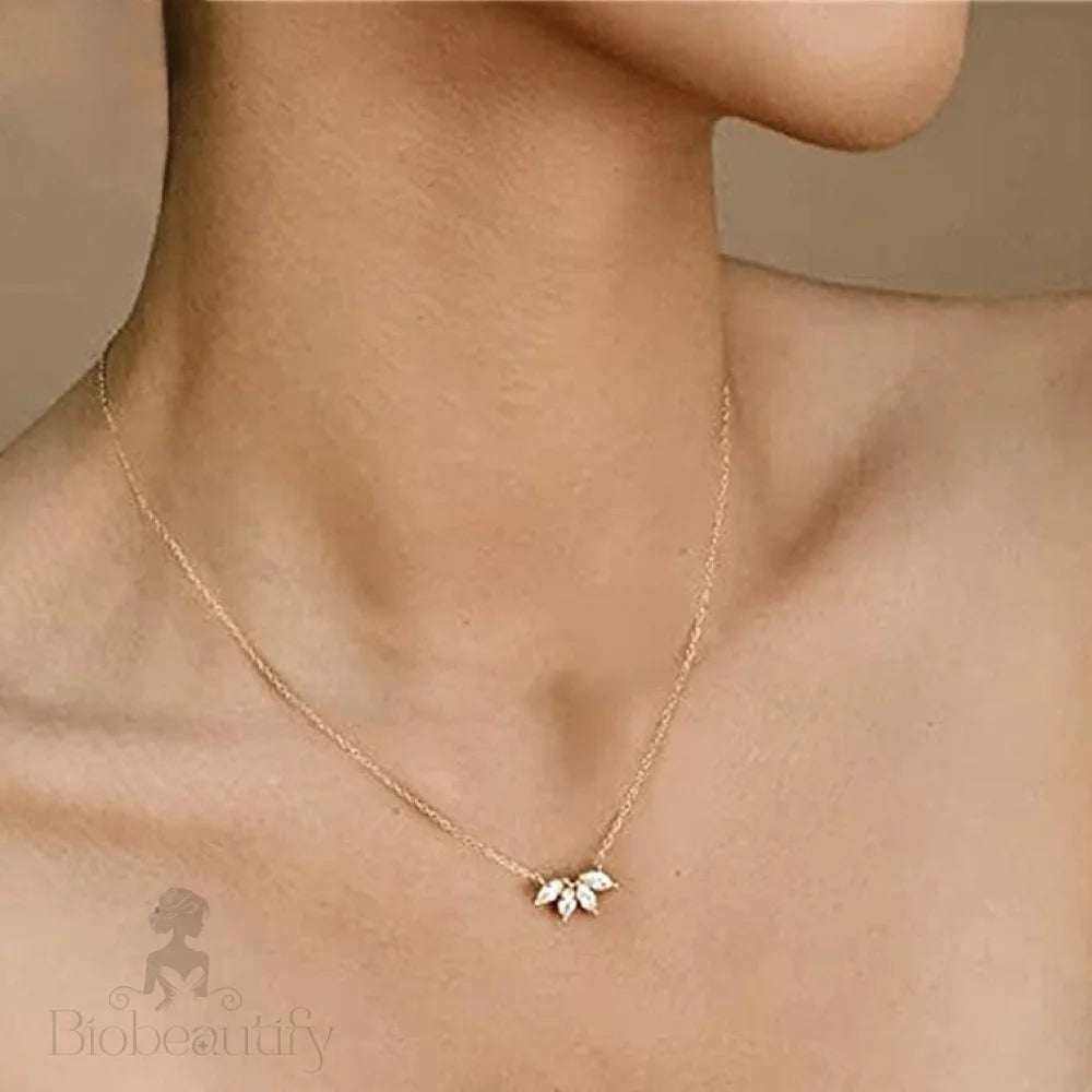 Wedding Jewelry - Minimalist Cubic Zirconia Bridal Necklace - Available in Gold and Silver