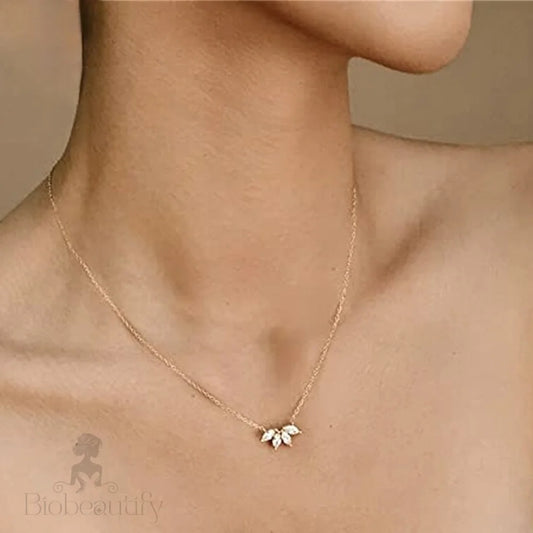 Wedding Jewelry - Minimalist Cubic Zirconia Bridal Necklace - Available in Gold and Silver