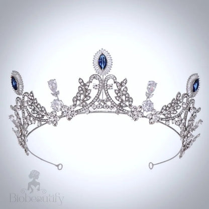 Mara Blue Cubic Zirconia Wedding Tiara