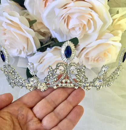 Mara Blue Cubic Zirconia Wedding Tiara