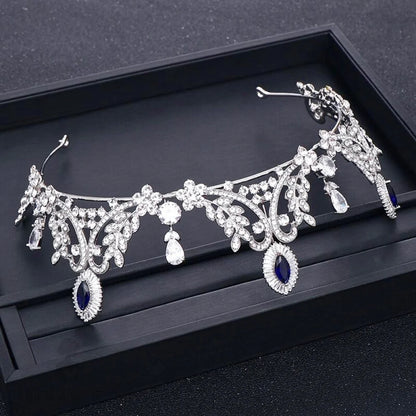 Mara Blue Cubic Zirconia Wedding Tiara