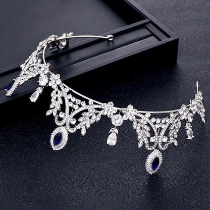 Mara Blue Cubic Zirconia Wedding Tiara