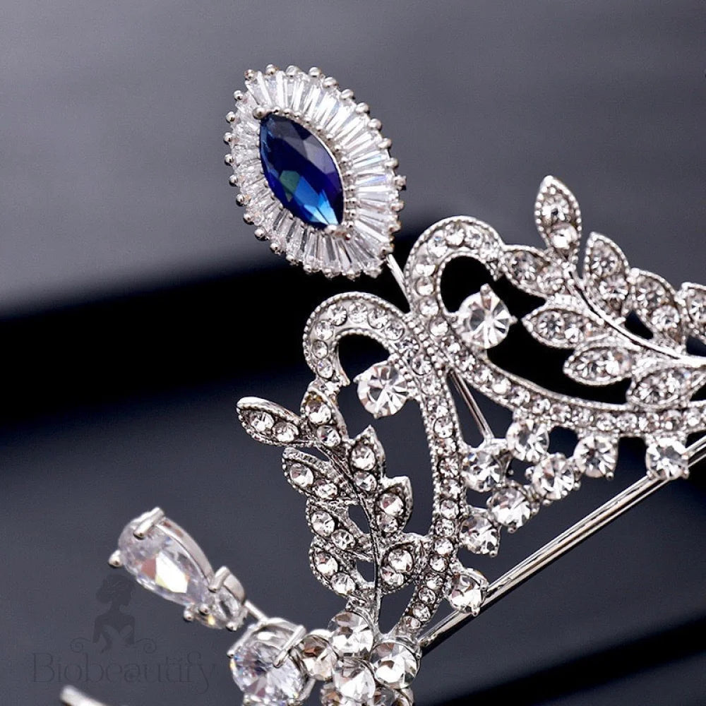 Mara Blue Cubic Zirconia Wedding Tiara