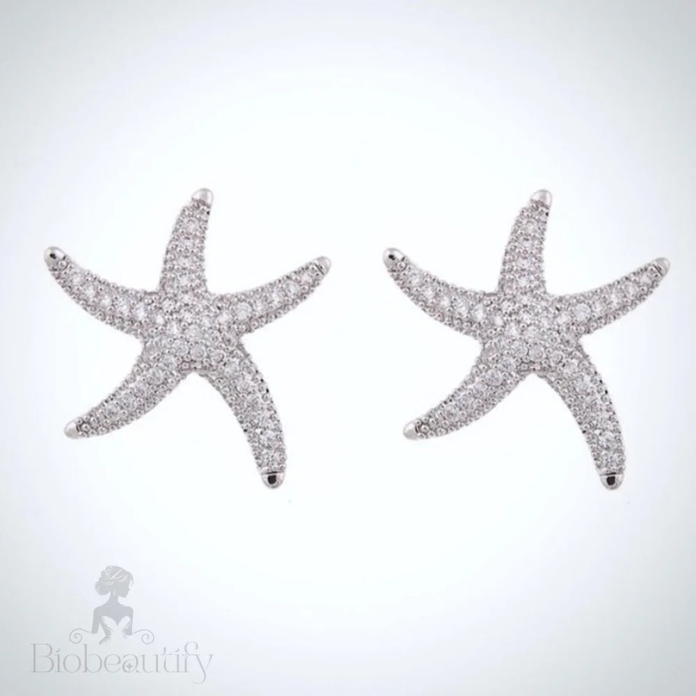 Marbella Pearl Crystal Sea Star Bridal Earrings