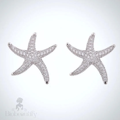 Marbella Pearl Crystal Sea Star Bridal Earrings