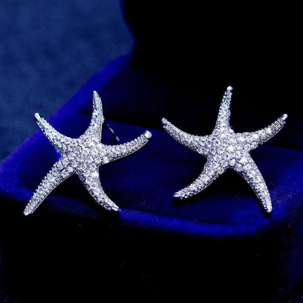 Marbella Pearl Crystal Sea Star Bridal Earrings