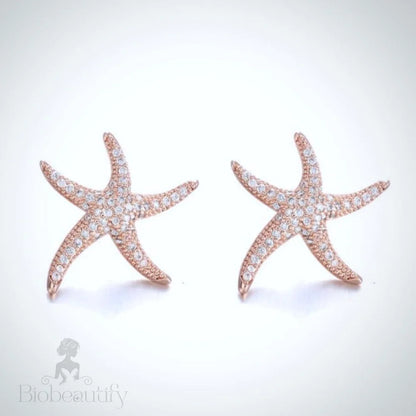 Wedding Jewelry - Pearl and Crystal Sea Star Bridal Earrings