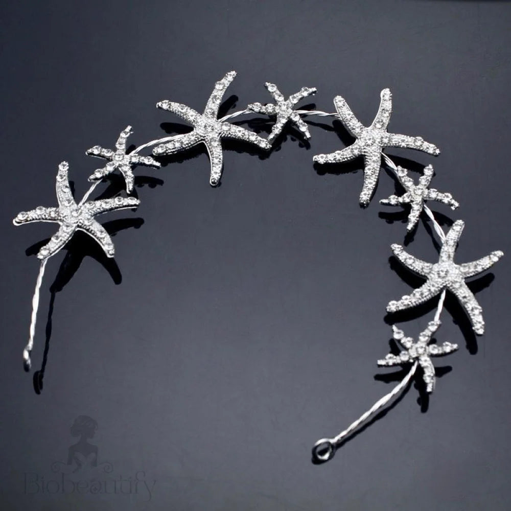 Marbella Pearl Crystal Sea Star Bridal Headband