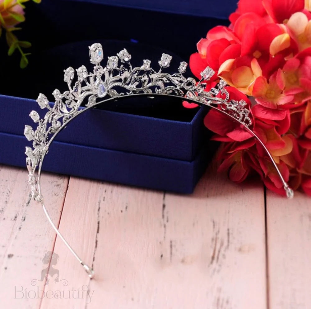 Marcia Silver Cubic Zirconia Wedding Tiara