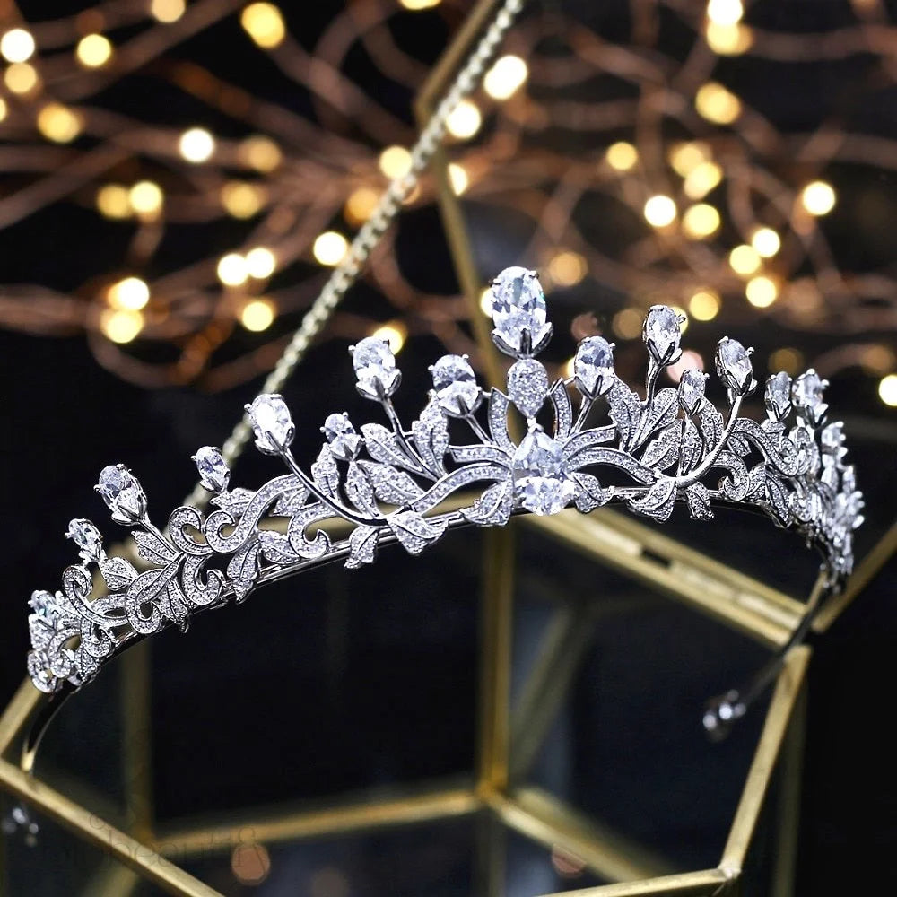 Marcia Silver Cubic Zirconia Wedding Tiara