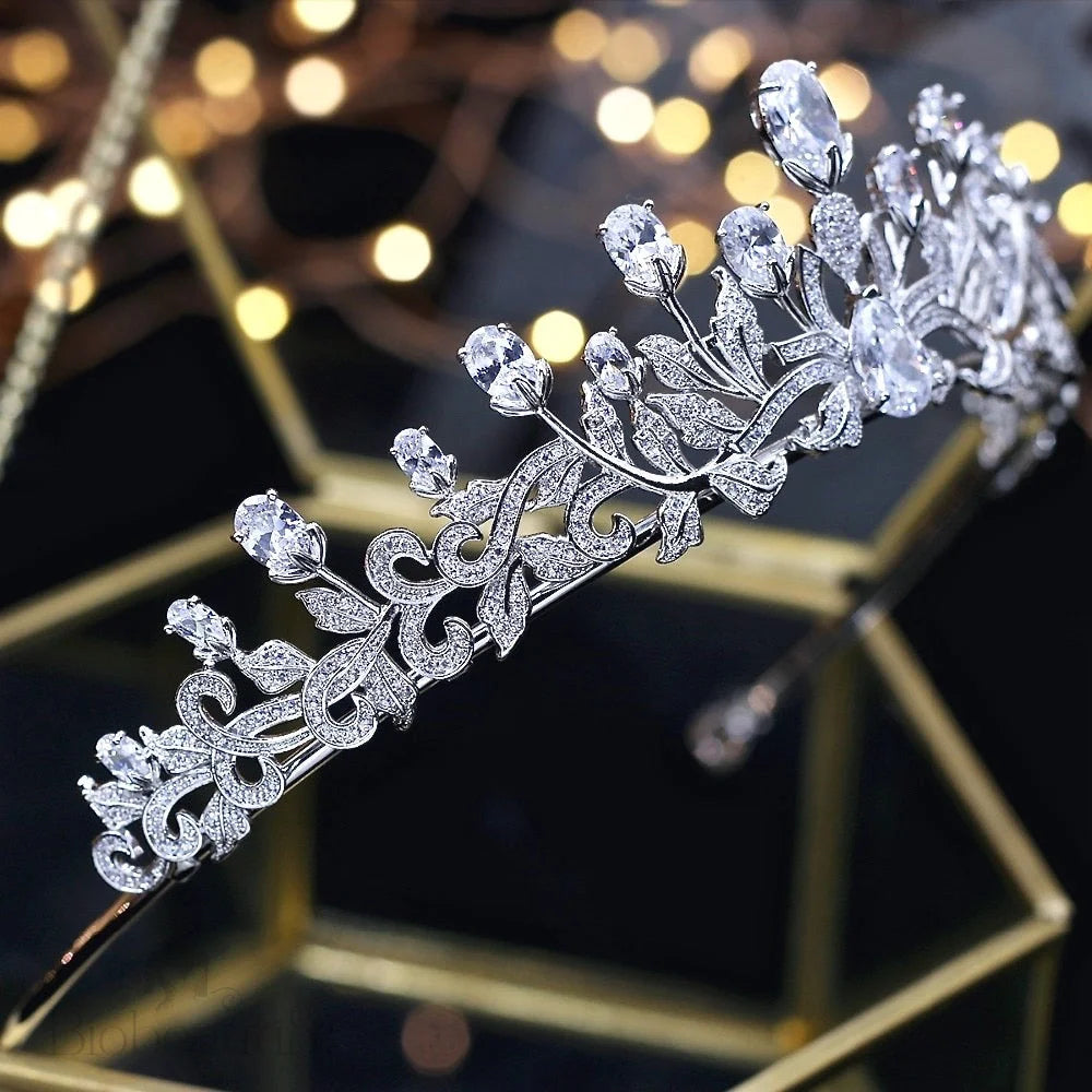 Marcia Silver Cubic Zirconia Wedding Tiara