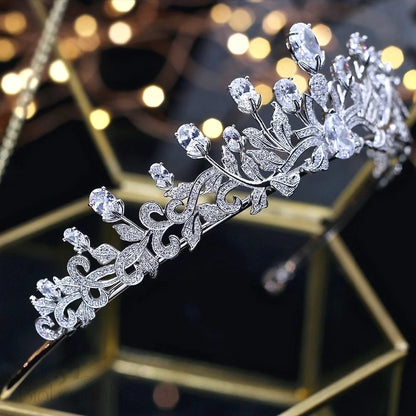 Marcia Silver Cubic Zirconia Wedding Tiara