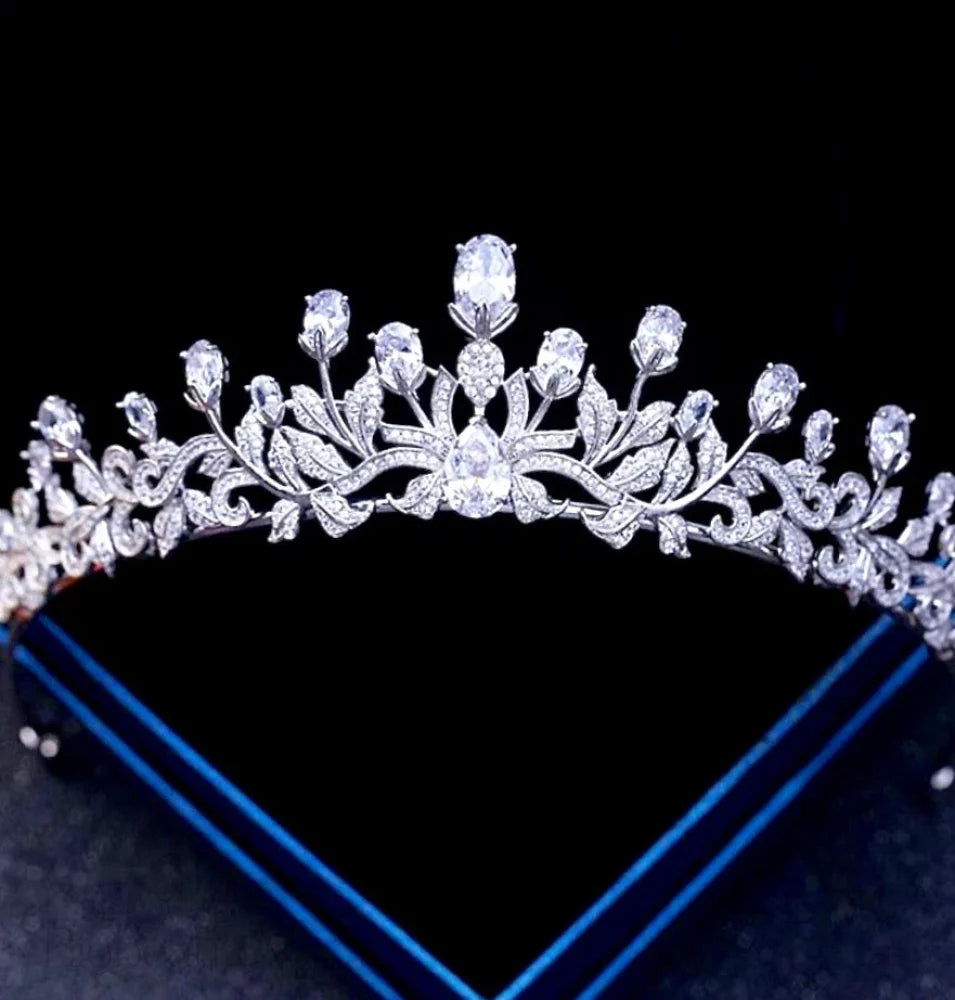 Marcia Silver Cubic Zirconia Wedding Tiara