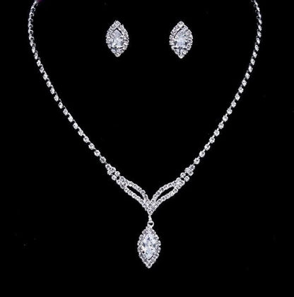 Margaret Crystal Wedding Necklace And Earring Set