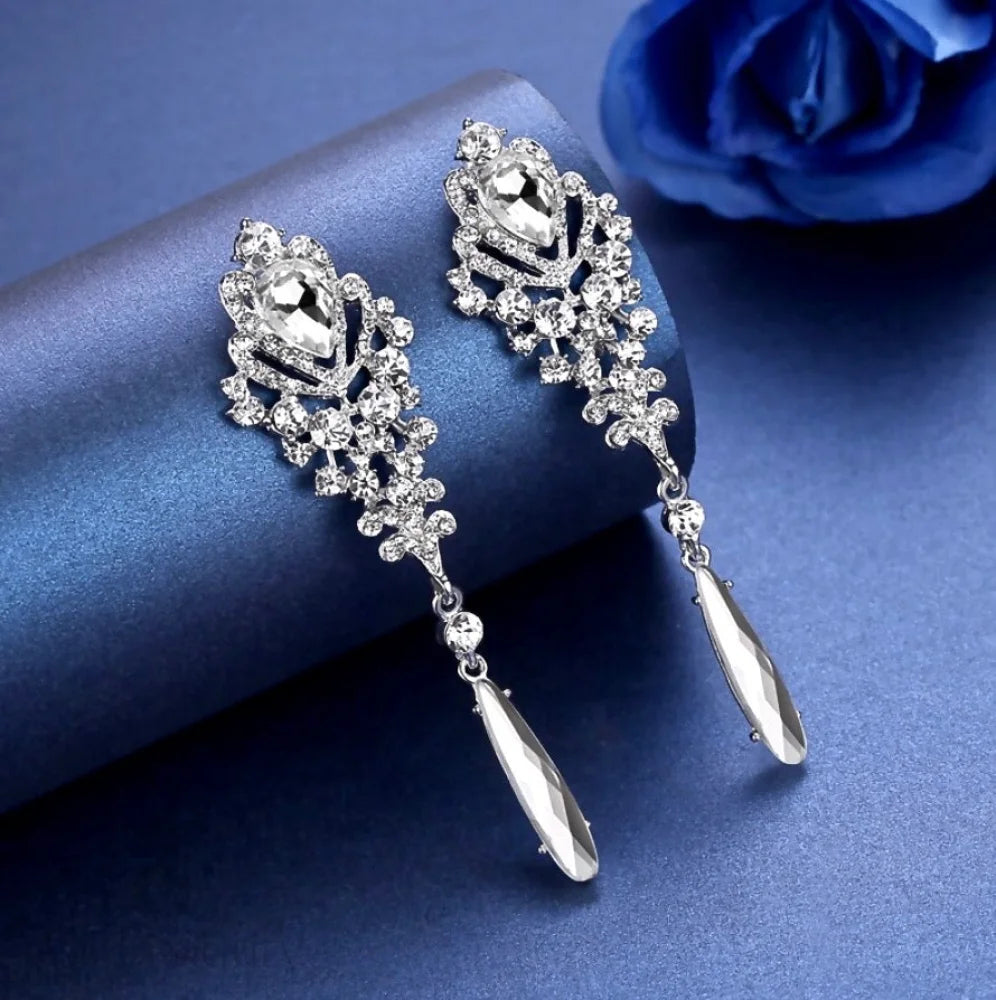 Mariam Rhinestone Wedding Earrings