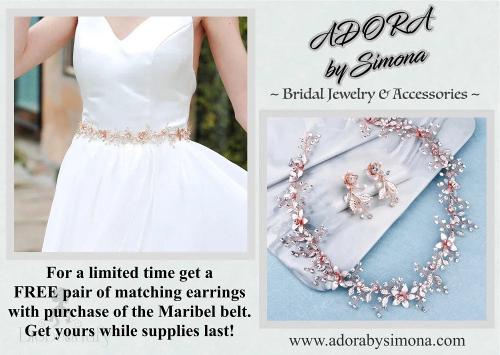 Maribel Bohemian Rose Gold Bridal Sash