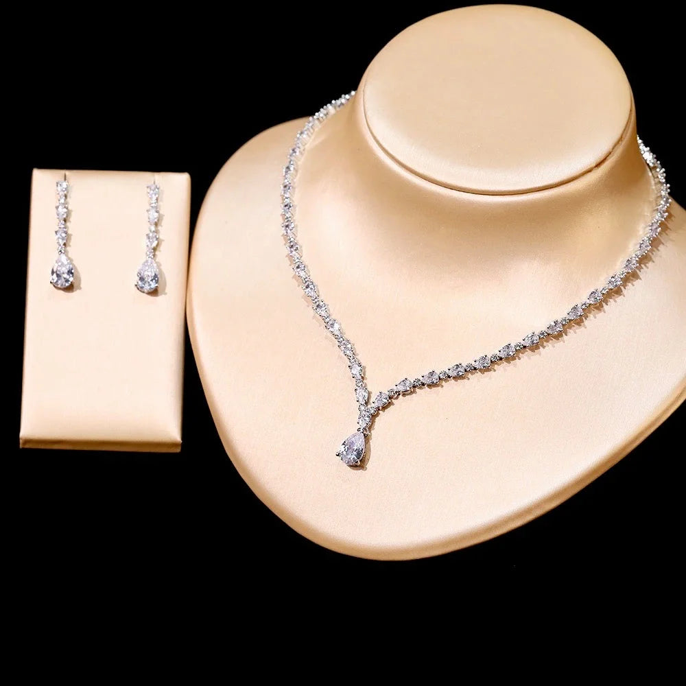 Marion Silver Cubic Zirconia Three-Piece Bridal Jewelry Set