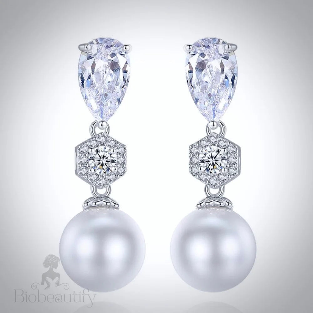 Marissa Pearl And Cz Bridal Earrings