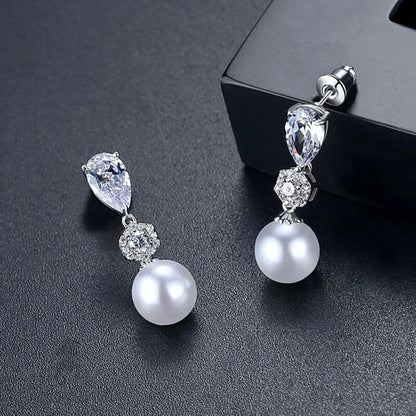 Marissa Pearl And Cz Bridal Earrings