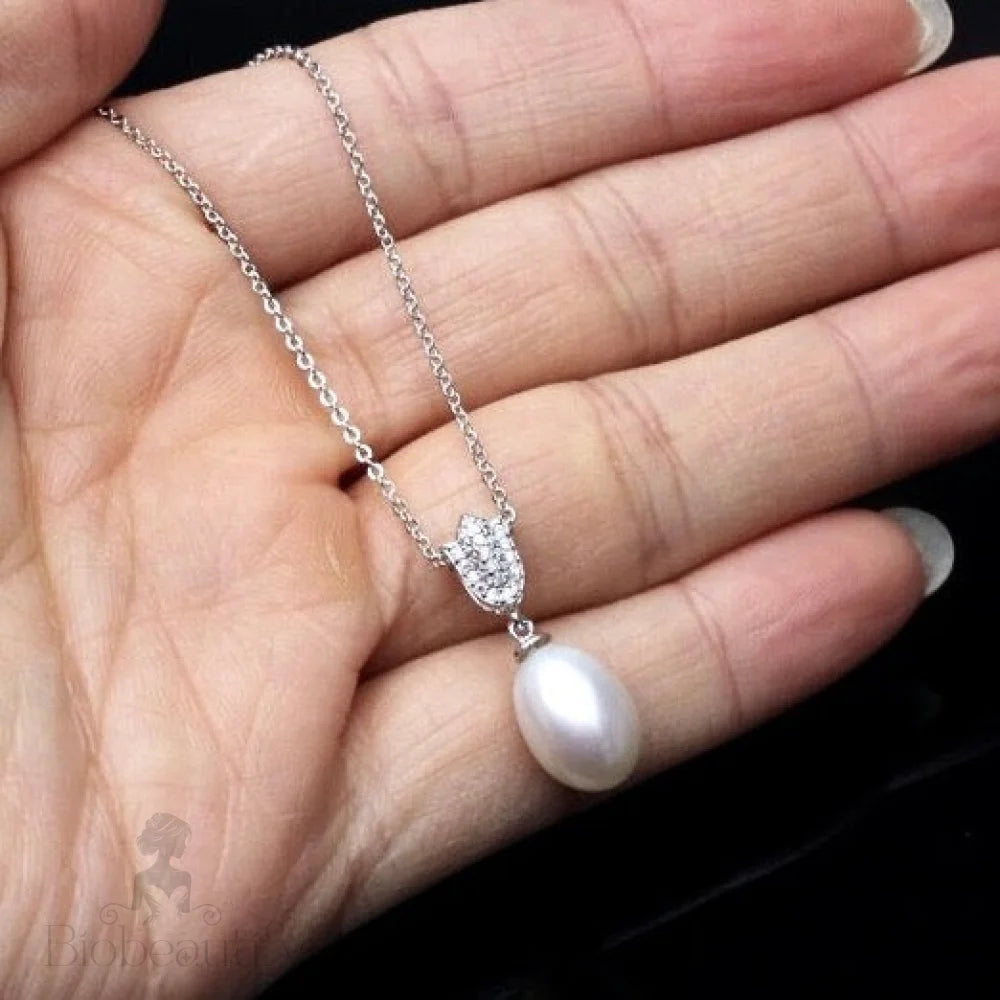 Marley Freshwater Pearl Sterling Silver 925 Bridal Necklace