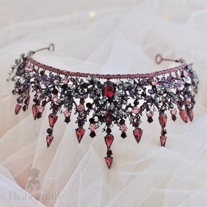 Marquessa Victorian Gothic Red Bridal Headpiece