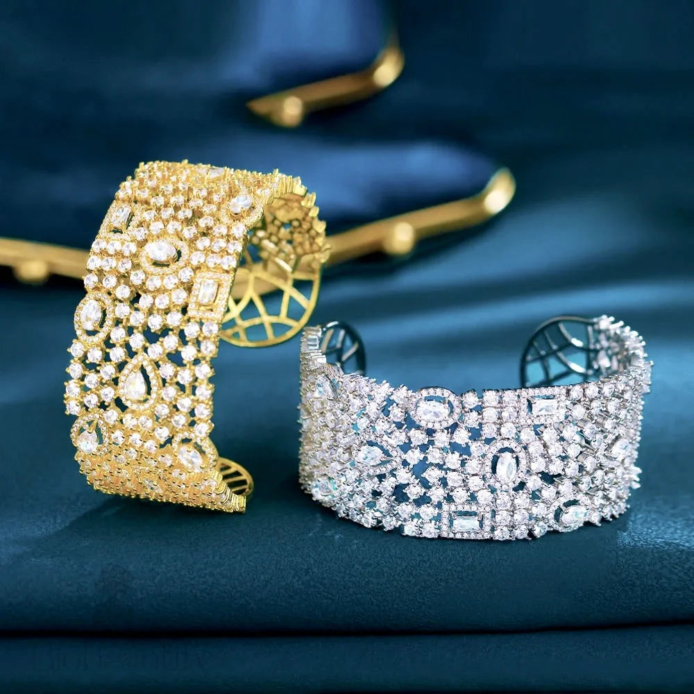 Marrakesh Luxury Cz Bridal Cuff Bracelet