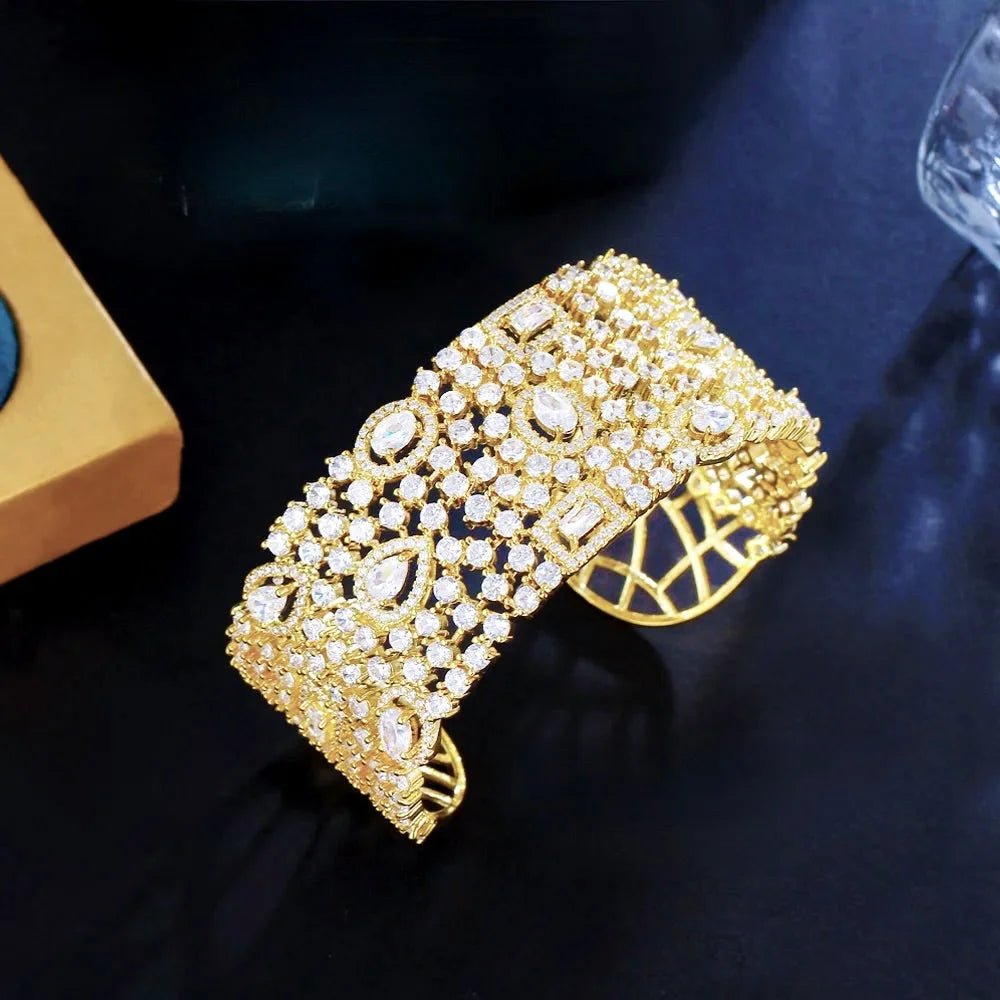 Marrakesh Luxury Cz Bridal Cuff Bracelet