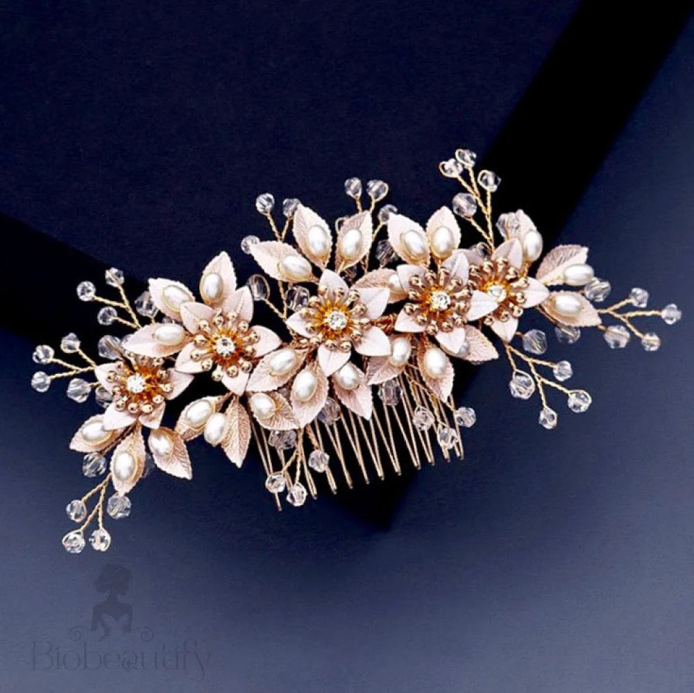 Wedding Hair Accessories - Pearl and Crystal Bridal Hair Comb - Available in Gold and Silver