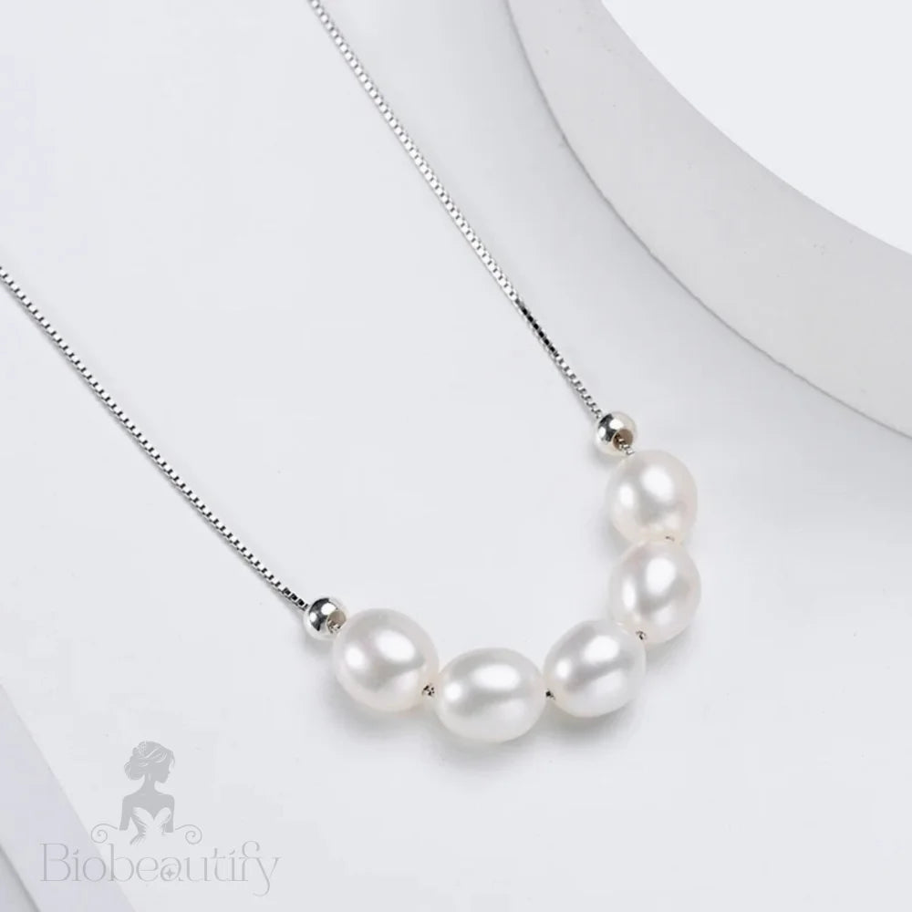 Mave Natural Pearl 925 Silver Bridal Necklace