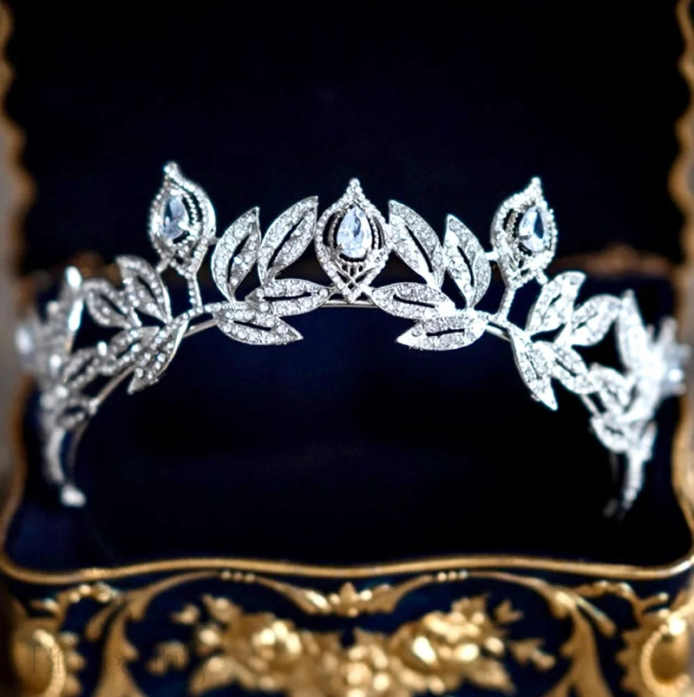 Maxine Silver Bridal Tiara With Cubic Zirconia