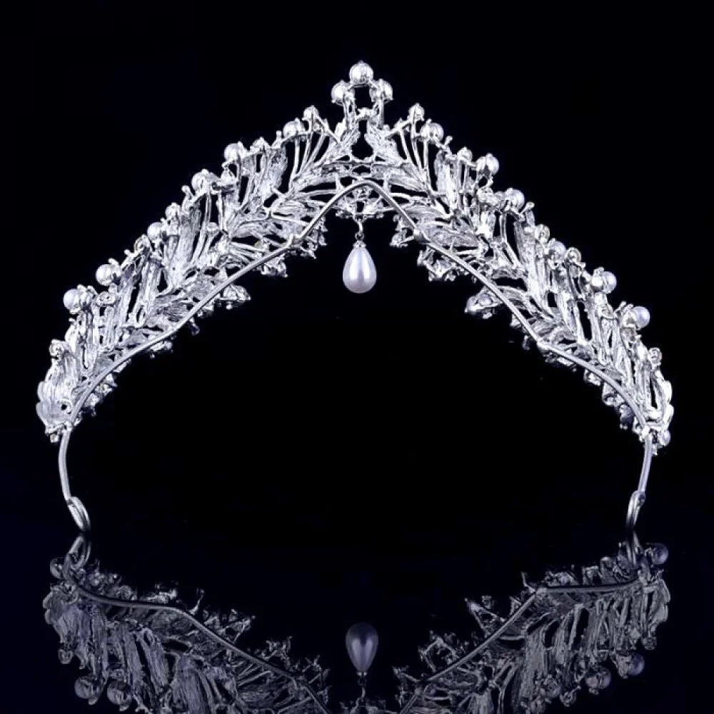 May Pearl And Cz Bridal Tiara