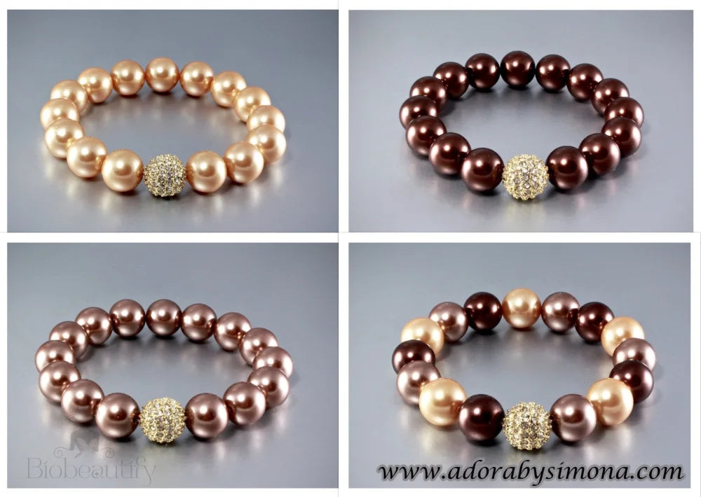 Maya Gold Pearl Stretch Bracelet