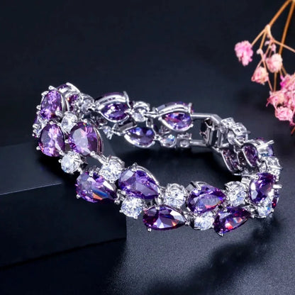 Melody Cubic Zirconia Wedding Bracelet - Multiple Colors Available