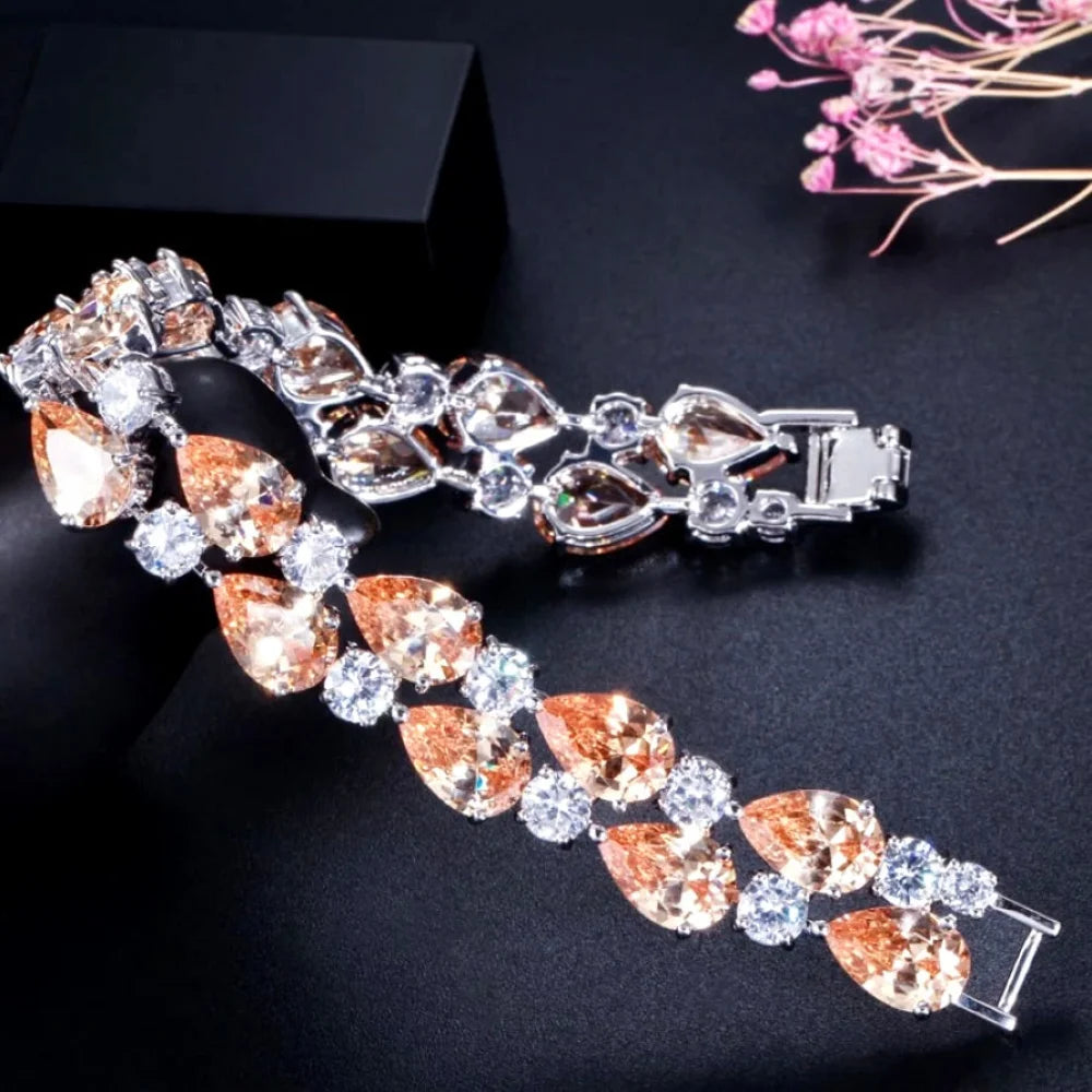 Melody Cubic Zirconia Wedding Bracelet - Multiple Colors Available