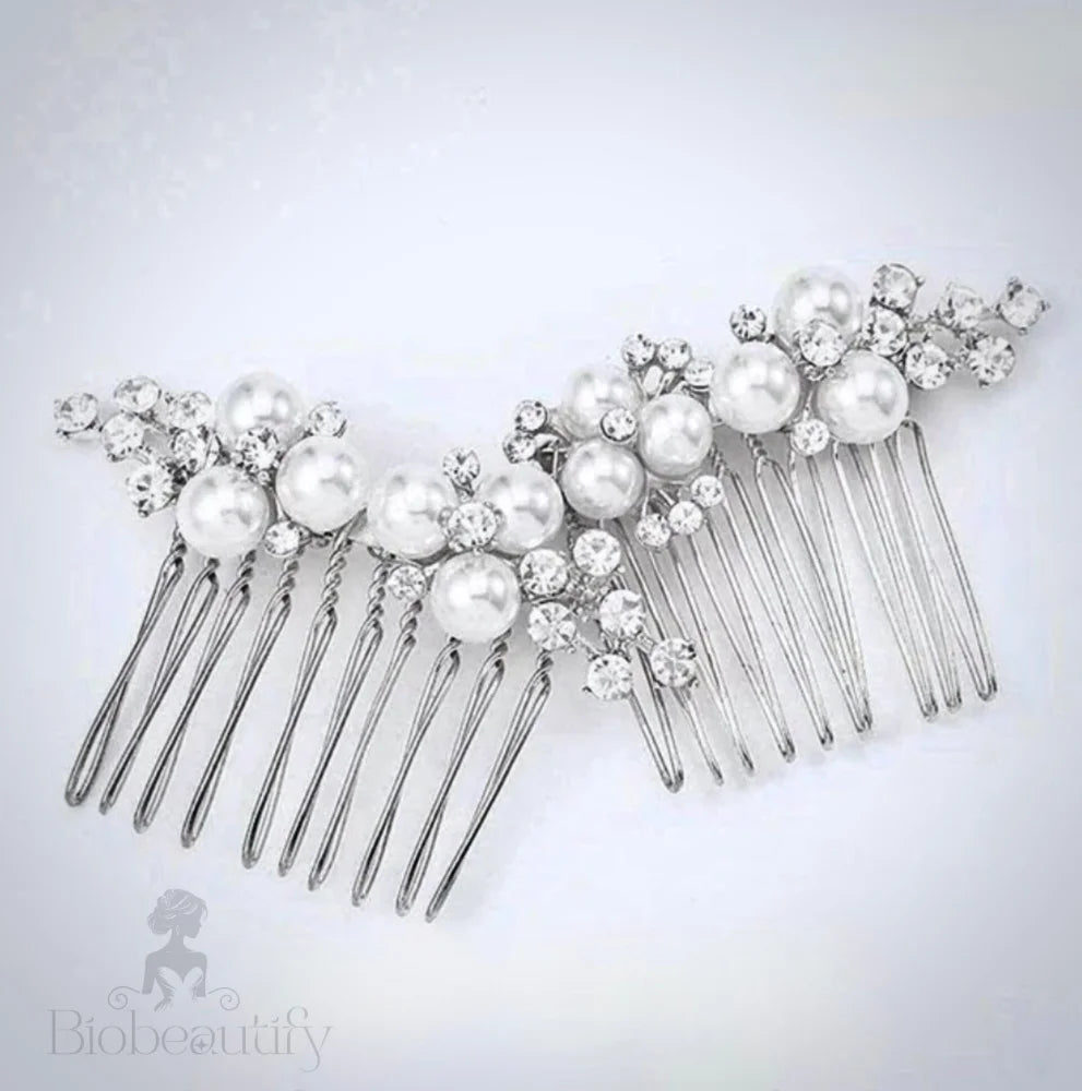 Wedding Hair Accessories - Pearl Bridal Hair Comb Set of 2 - Available in Gold and Silver