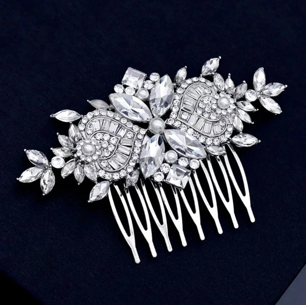 Wedding Hair Accessories - Pearl and Crystal Bridal Hair Comb - Available in Gold and Silver