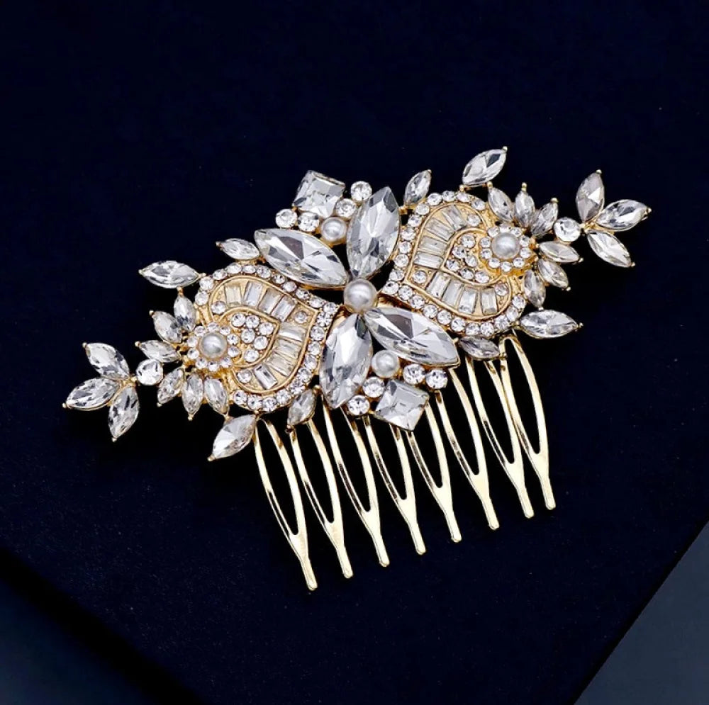 Wedding Hair Accessories - Pearl and Crystal Bridal Hair Comb - Available in Gold and Silver