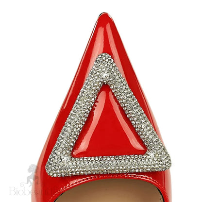 Metal Buckle Rhinestone High Heel Women Pumps