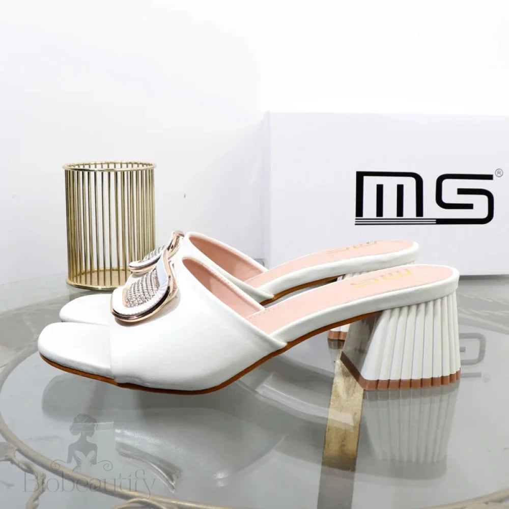 Metal Square Buckle Slippers For Plus Size Women Perfect Summer