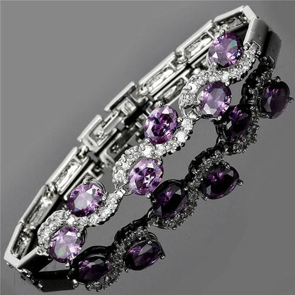 Mila Purple Zirconia Wedding Bracelet