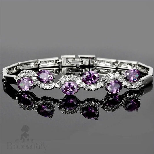 Mila Purple Zirconia Wedding Bracelet